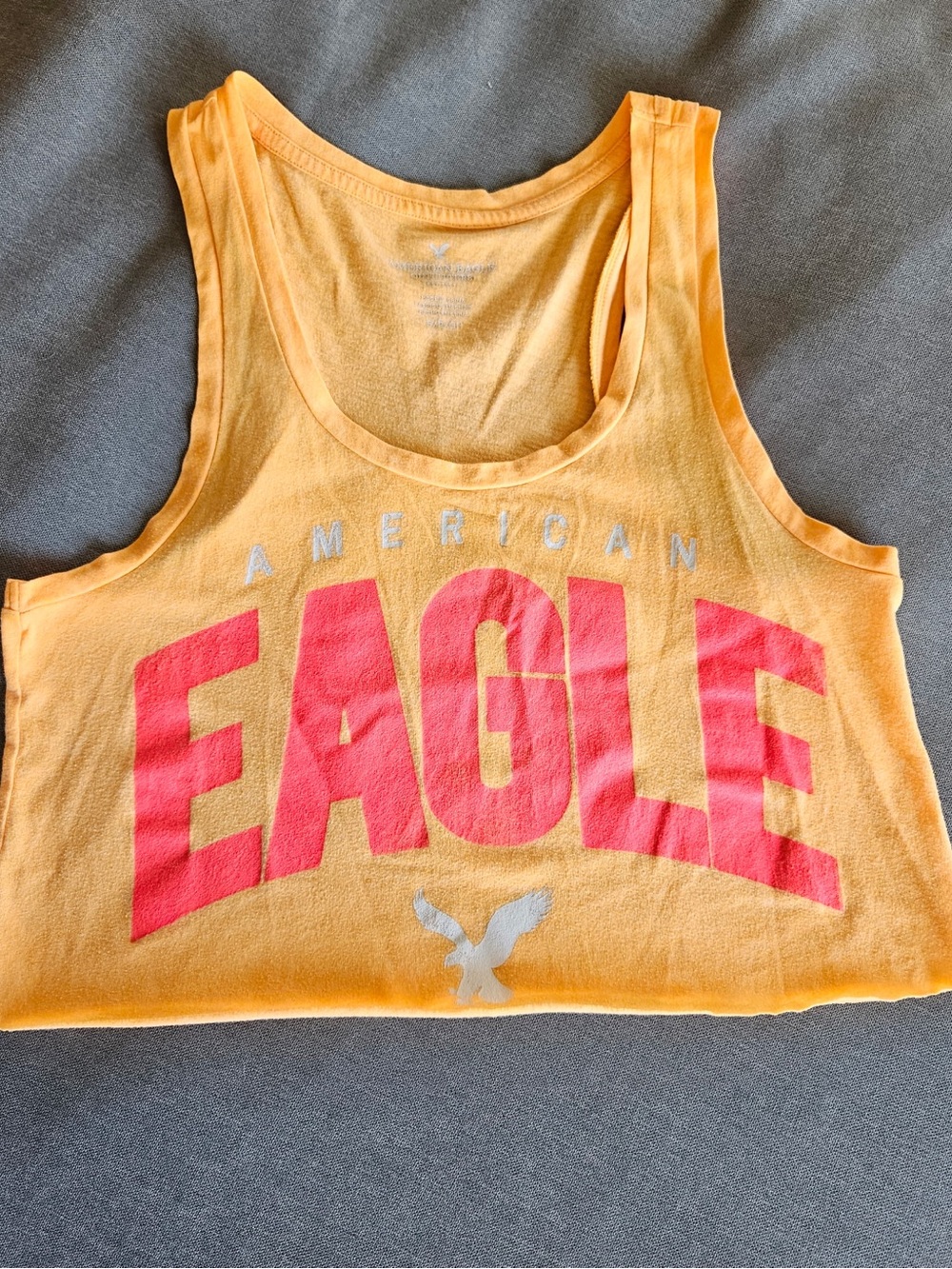 Vintage Cropped  American Eagle Orange Tank with Pink Logo